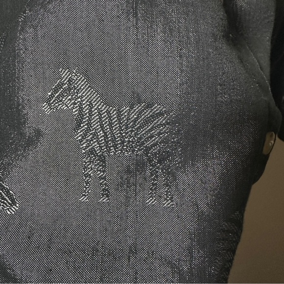 Vintage Angelique “Made In Heaven” Zebra Jacquard Button-Up Shirt Size Large - Picture 5 of 8